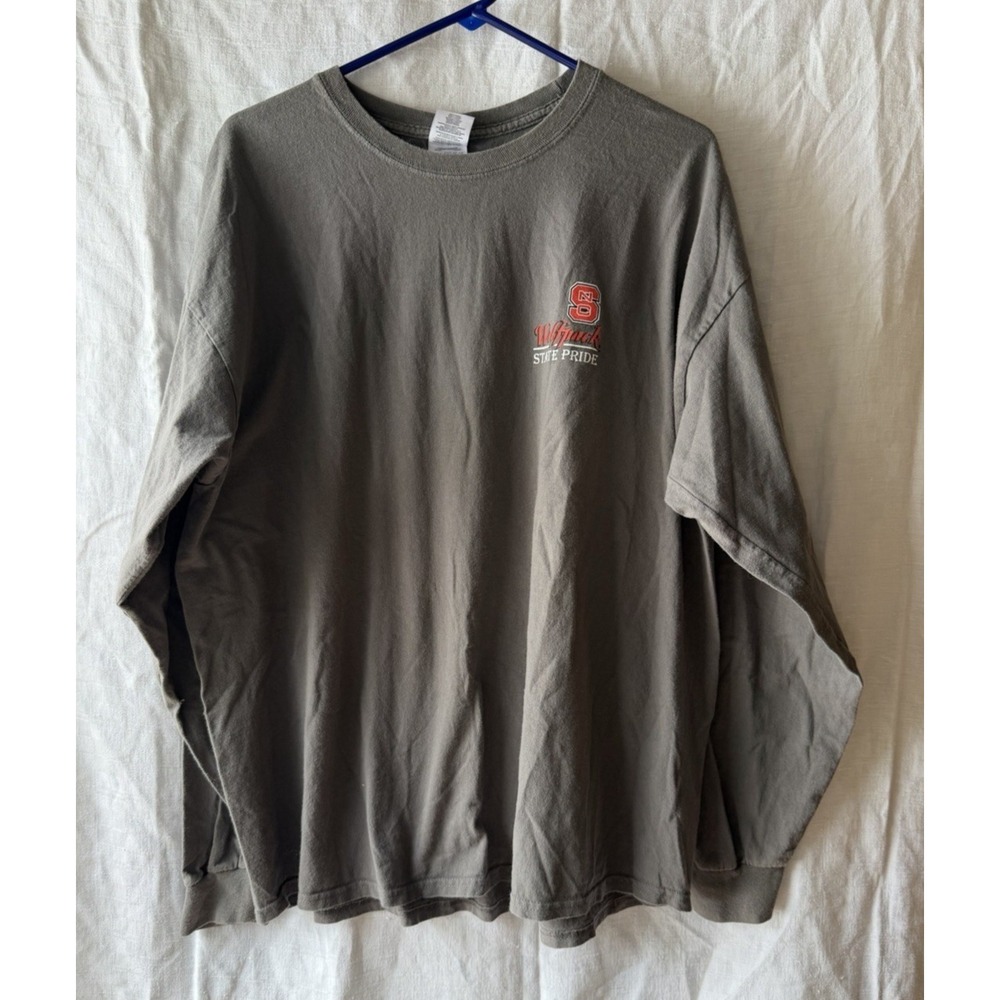 NC State Wolfpack Long Sleeve T Shirt Graphic Tee Gray North‎ Carolina 2XL